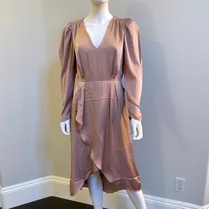 EXPRESS - NEW - Blushing Mauve Satin Midi Dress - Autumn/Fall Fashion